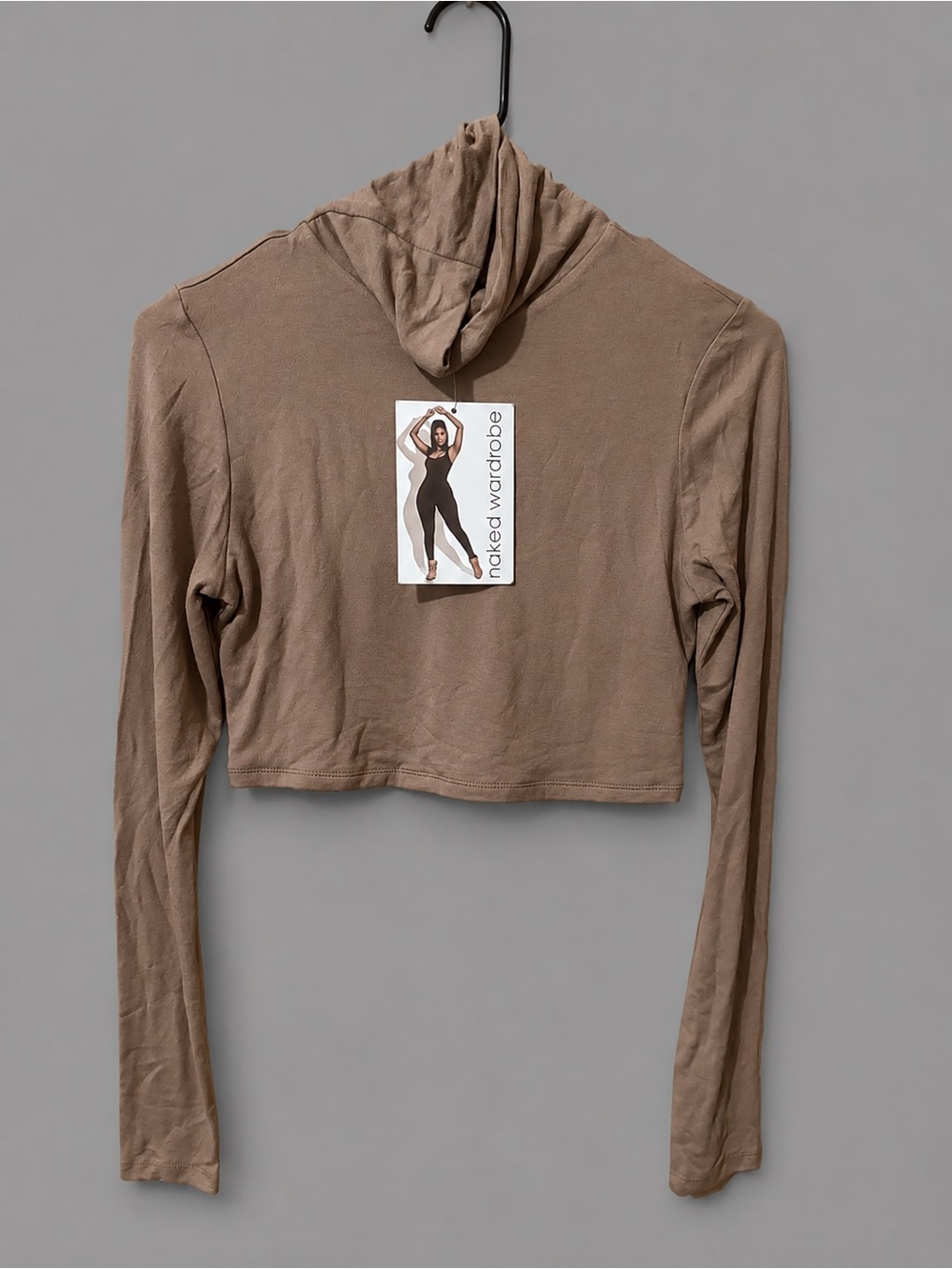 Naked wardrobe long sleeve Bodycon style crop top.